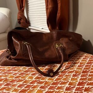 Marino Orlandi Brown Leather Carryon Bag
